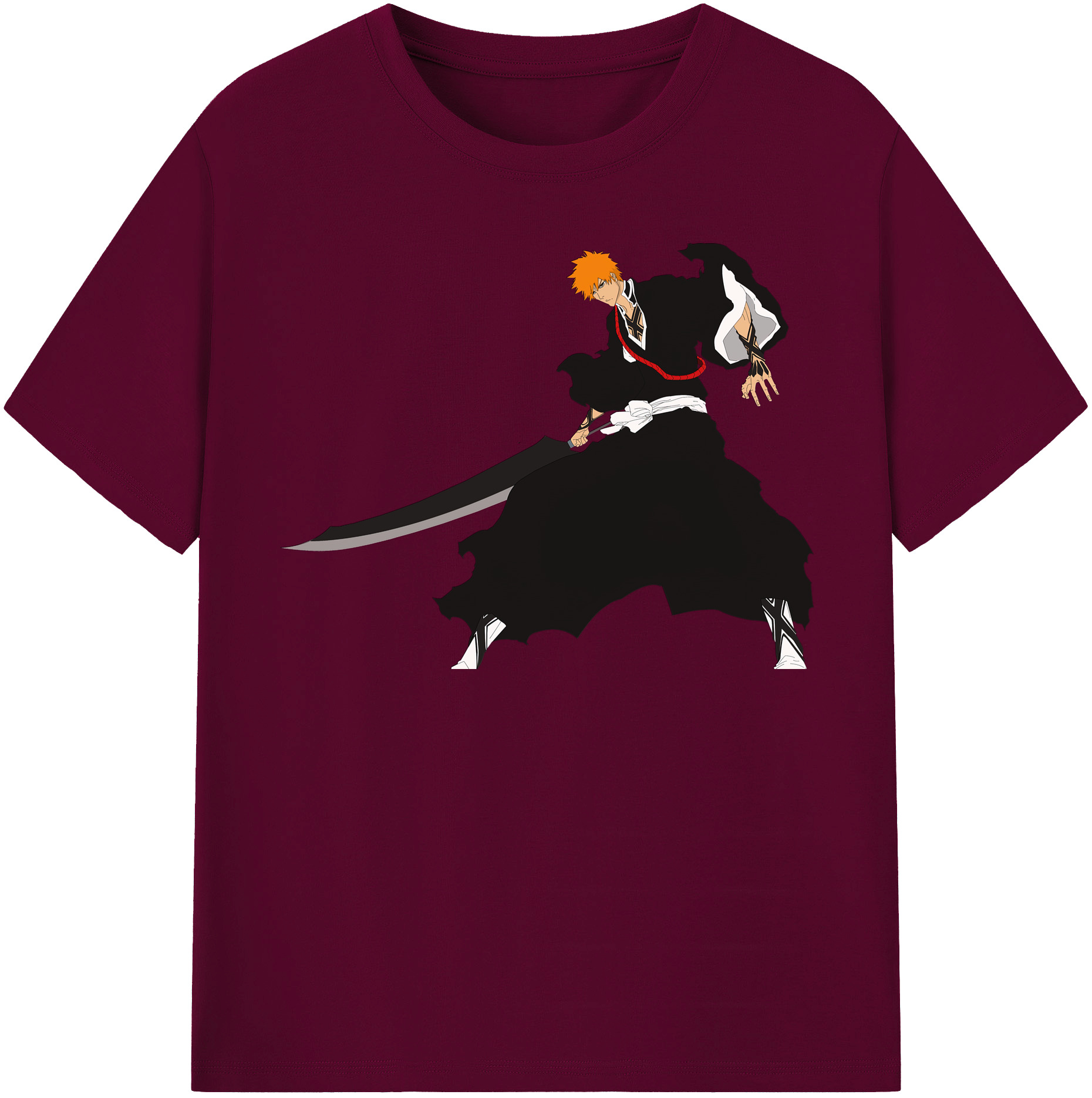 （画像用） ブリーチ 黒崎一護（くろさき いちご）BLEACH Kurosaki Ichigo レディースカジュアルプリントTシャツ（綿100％）